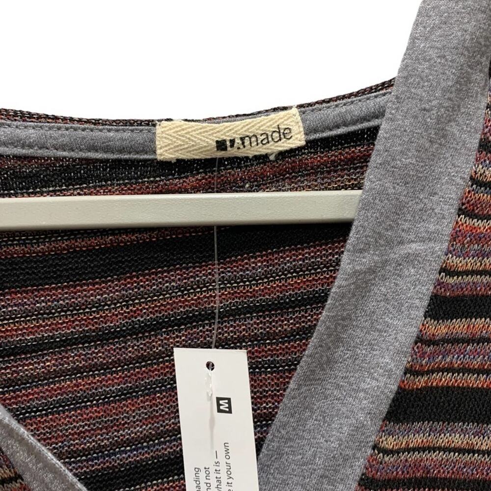 New LA Made  hoodie soft light weight‎ V neck patch sleeves size M - Picture 3 of 8